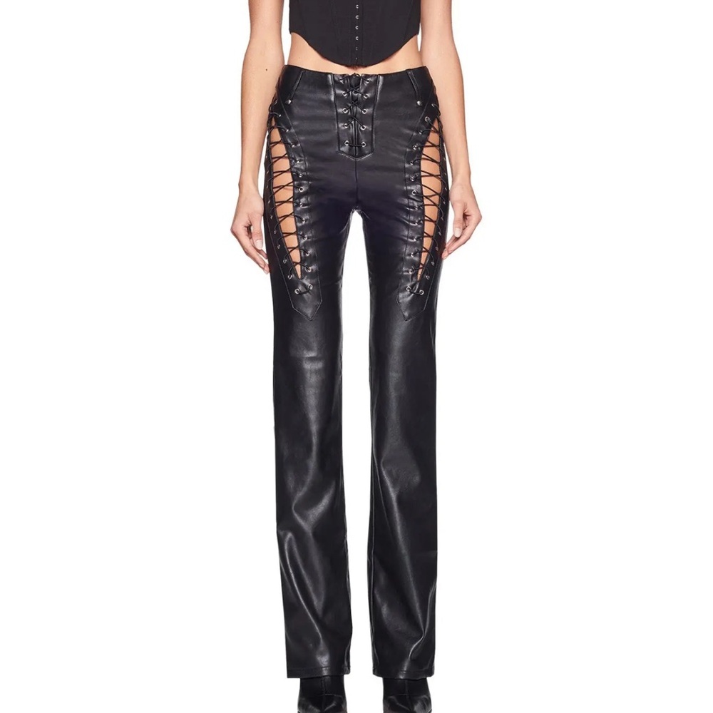 I.AM.GIA Xenia faux leather lace up pant